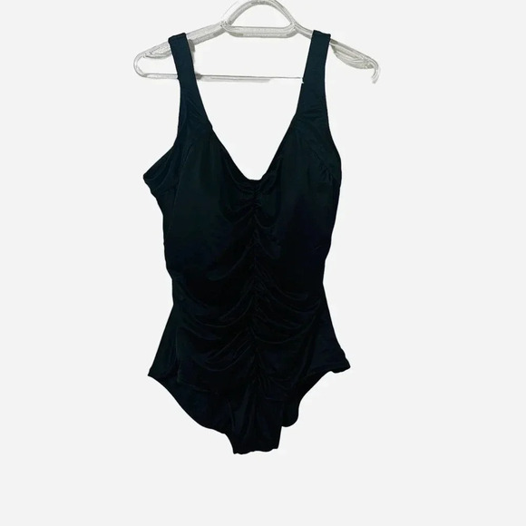 Islander NWOT Black One Piece Bathing Suit Size 16 - Picture 1 of 8